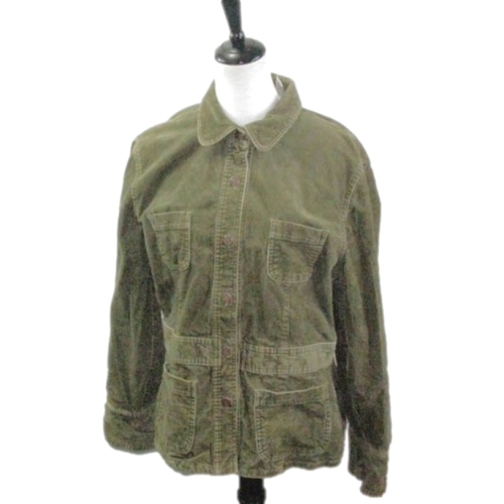Jones Sport Olive Green Button Front Corduroy Jacket Size XL